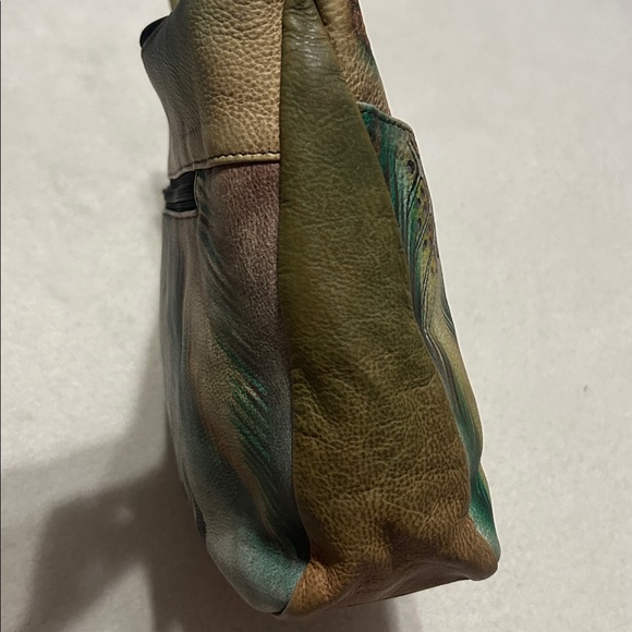 Anuschka Artistic Hand painted Leather Bag with Multicolor Design - Picture 9 of 11